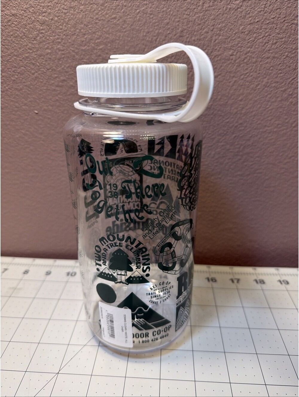 Nalgene 32 fl oz Clear Plastic Wide Mouth Water Bottle